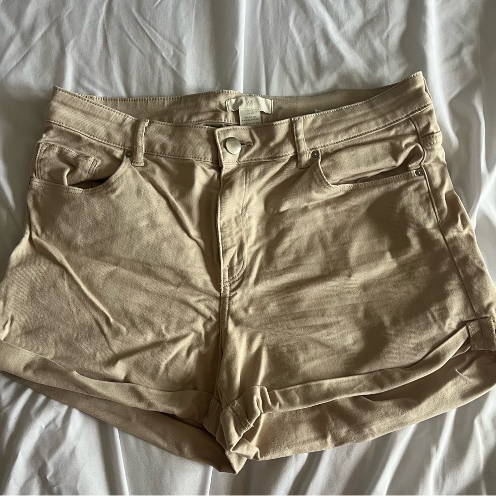 H&M Cream Khaki Canvas Womens Size 10 Shorts